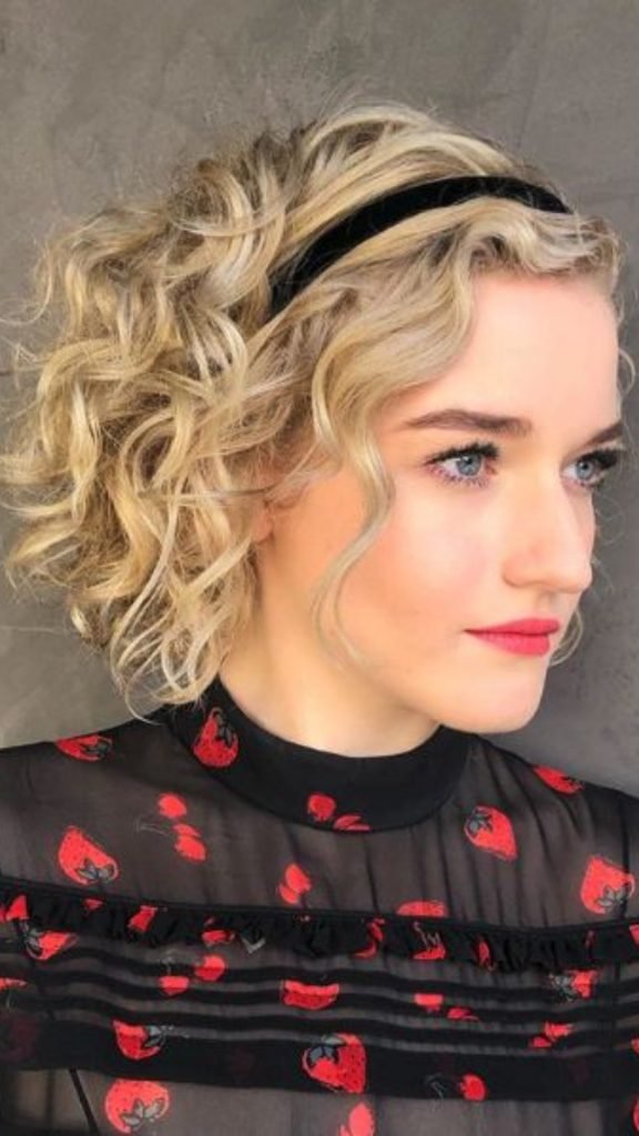Blonde Curly Updo with Headband