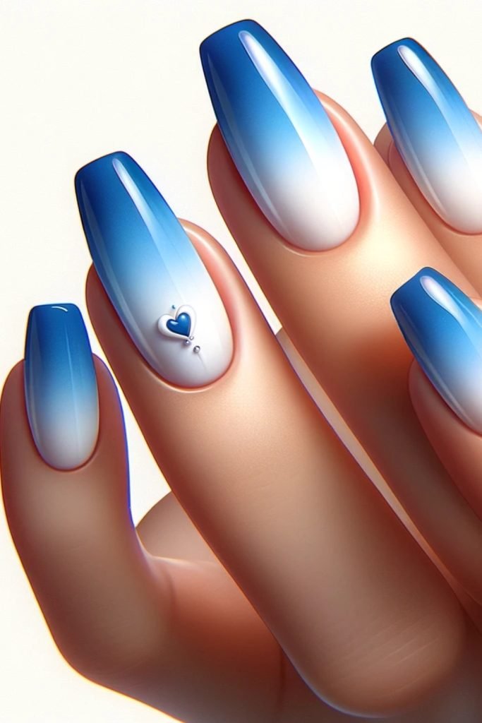 Blue Crush Gradient Nail Art