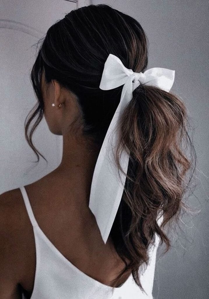 Chic Ribboned Low Ponytail