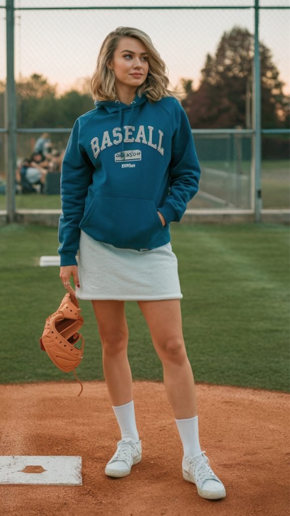 Casual Style with Hoodie and Fleece Skirt