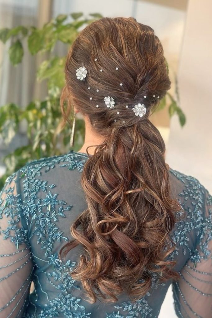 Crystal Bloom Ponytail Hairstyle