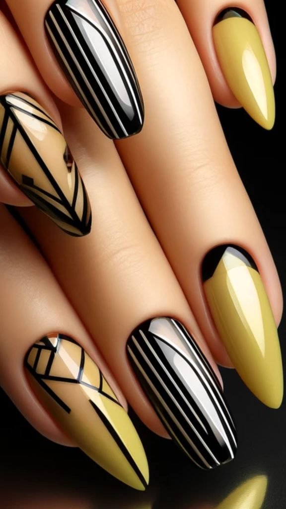 Geometric Glam Nail Art Design