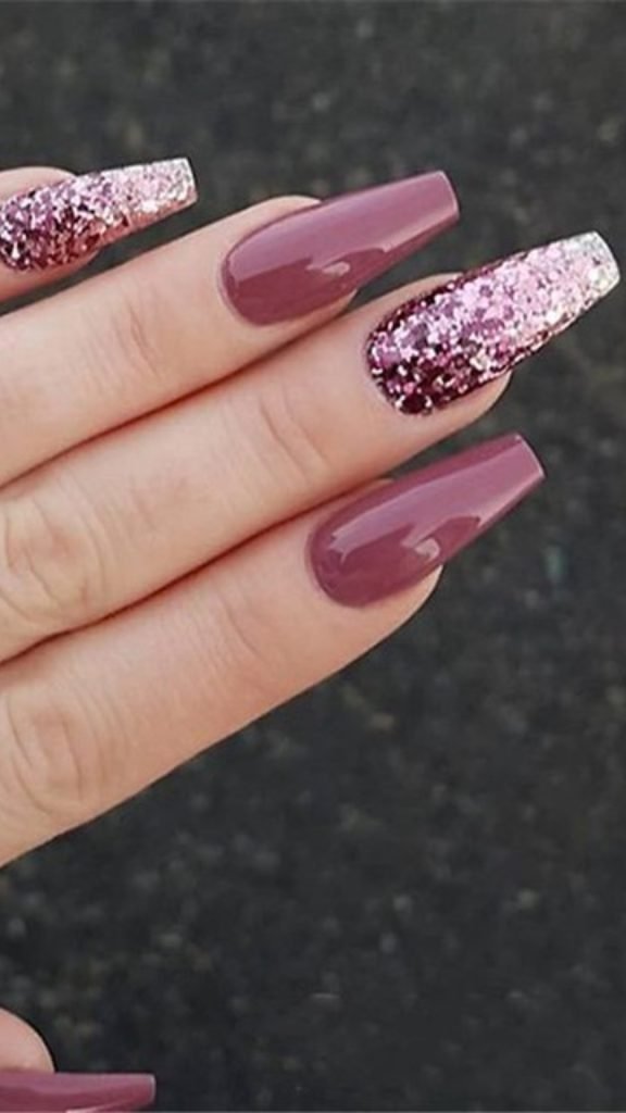 Glitter Coffin Nails