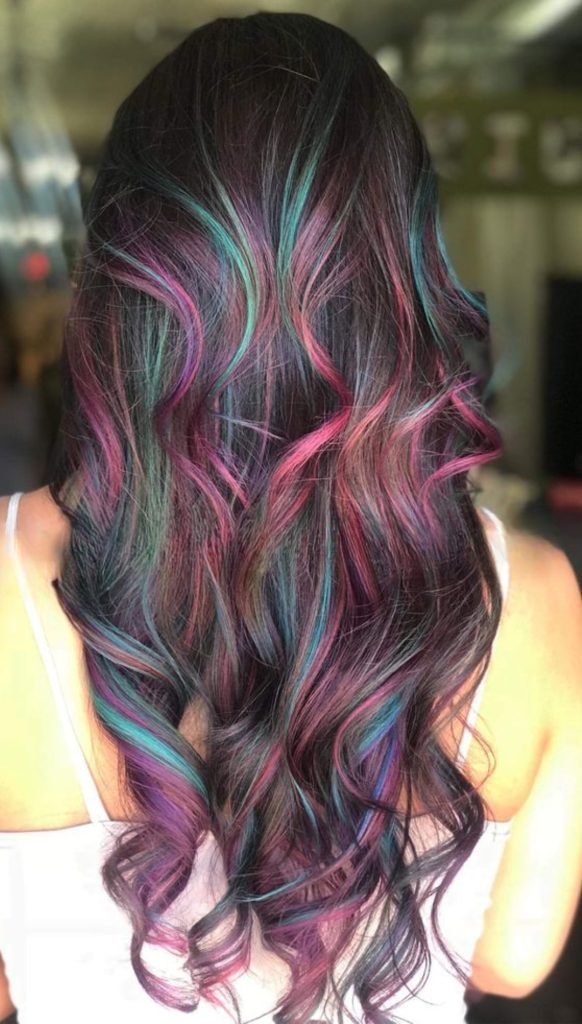 Mermaid Butterfly Cut with Teal Highlights