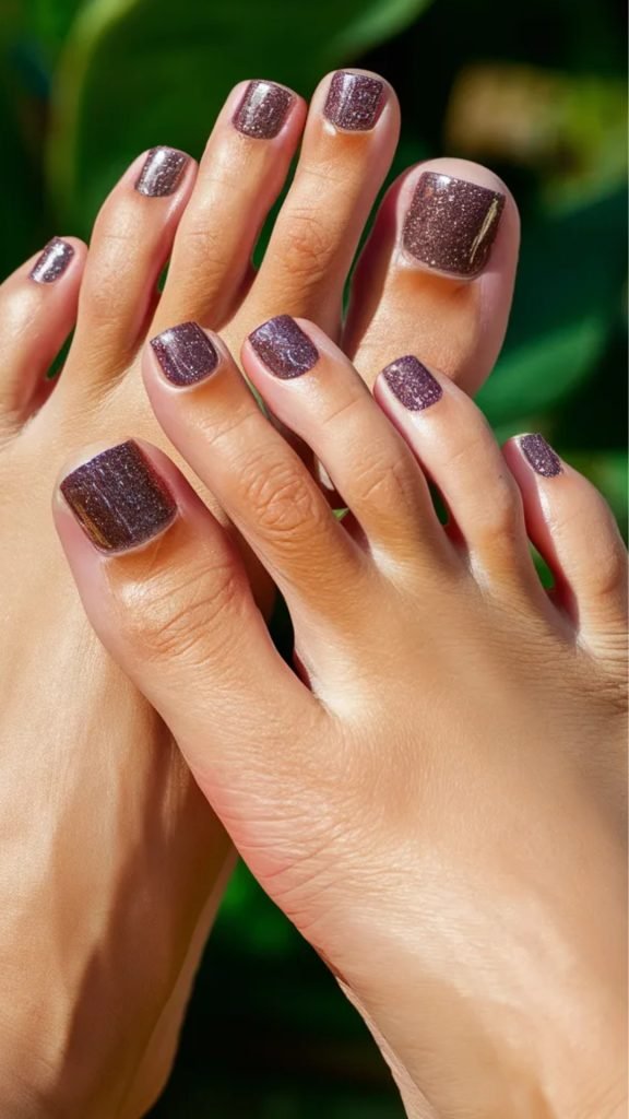 10. Mix and Match Glitter Toenail Design