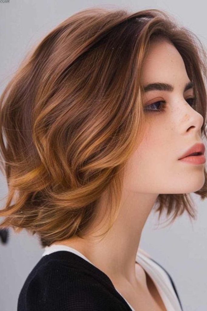 10. Side-Swept Textured Bob