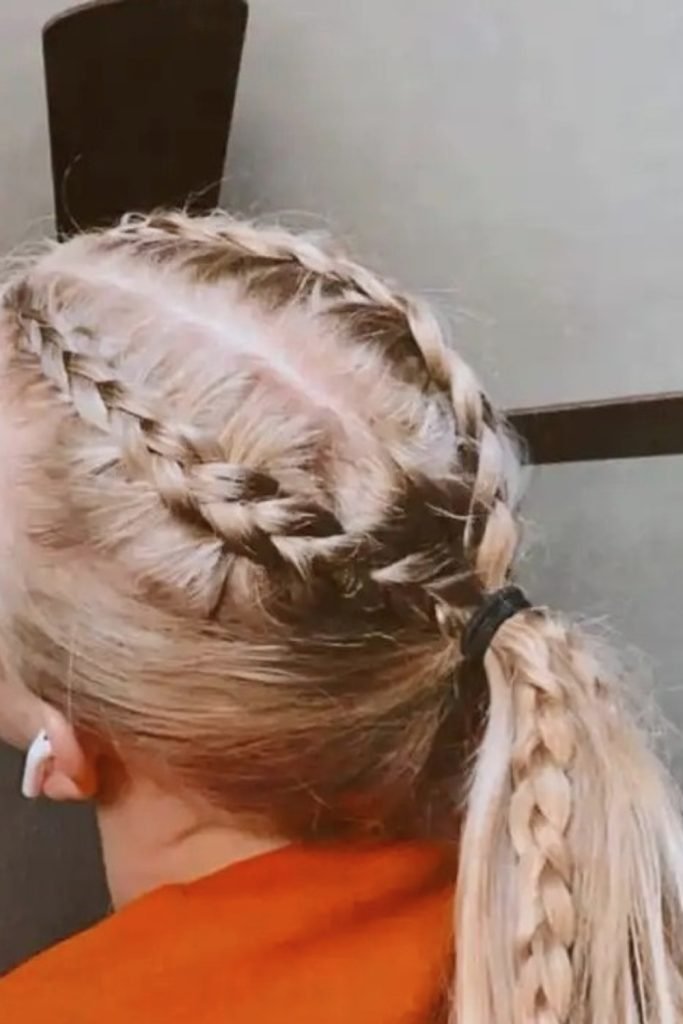 Tightly Knotted Top Braid Hairstyle