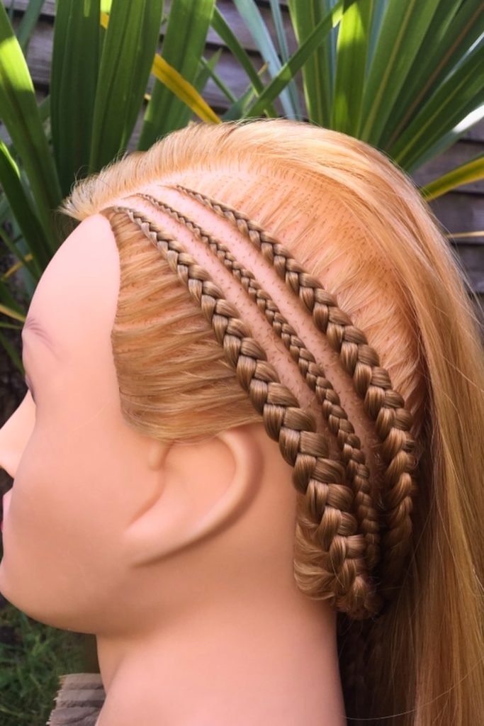 Triple Cornrow Accent Hairstyle