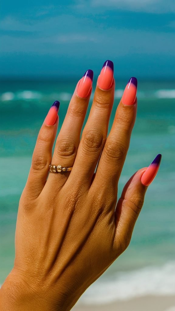Tropical Sunset Nail Design