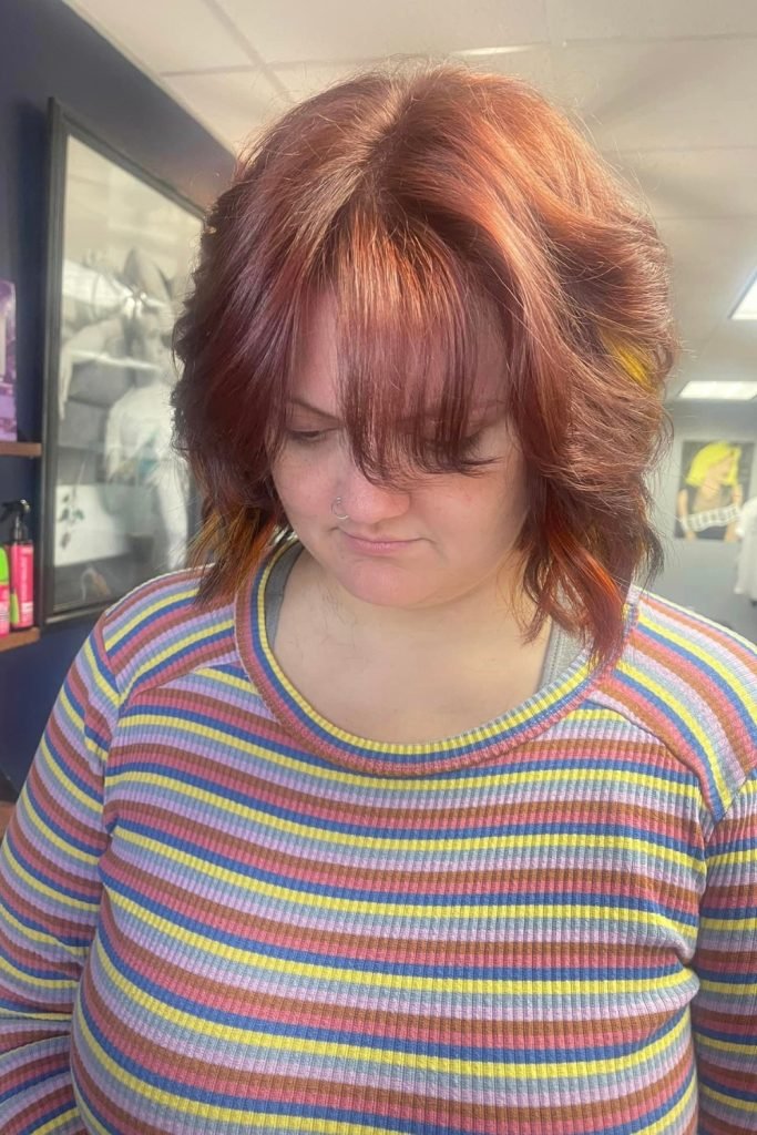 Vivid Copper Shag Hairstyle