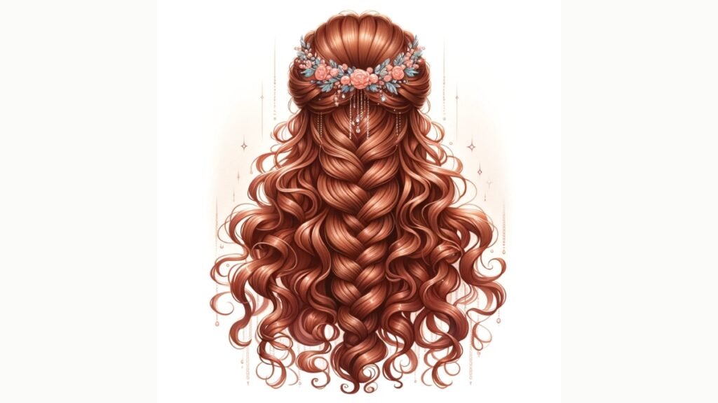 Waterfall Braid with Curls Hairstyle