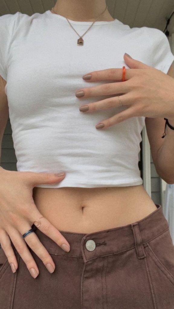 White Blouse and Brown Jeans Outfit