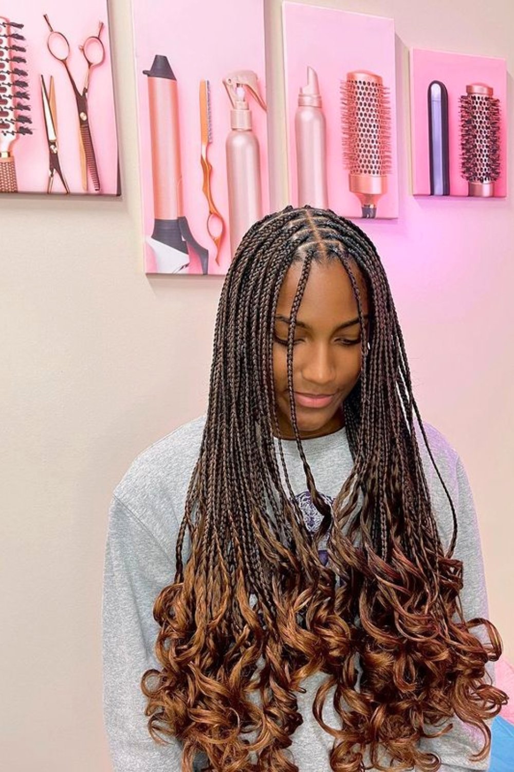 11. Center Part French Curls Hairstyle