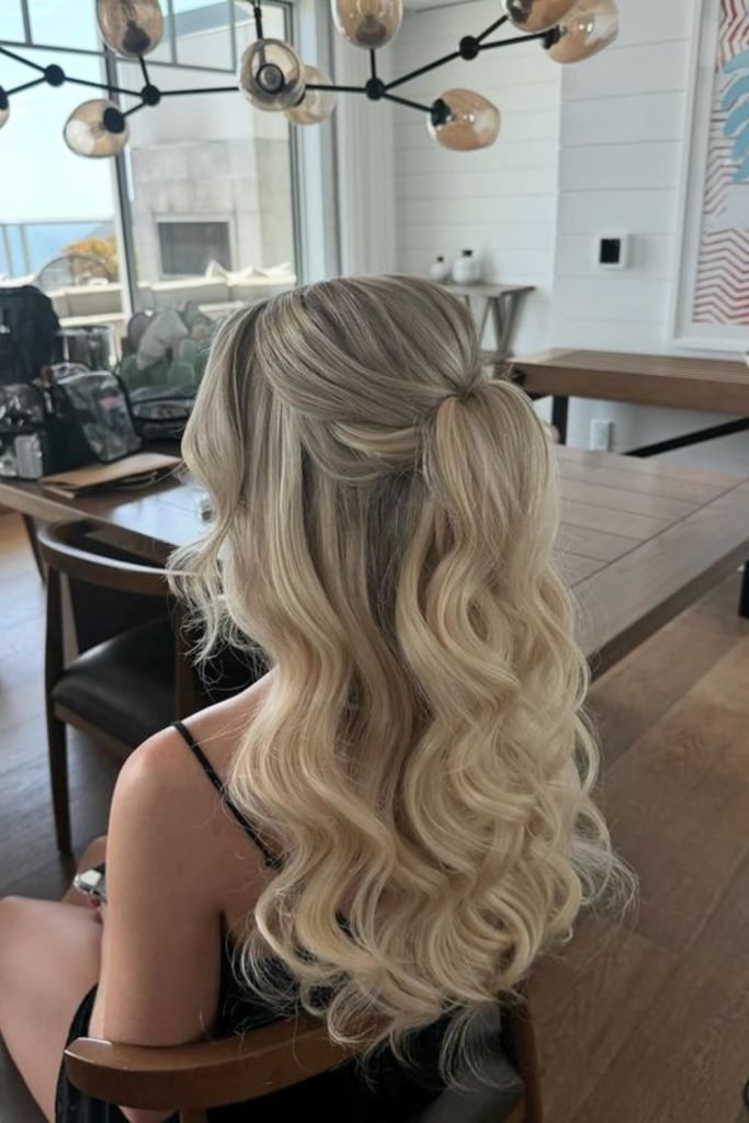Classic Half-Up Waves Hairstyle