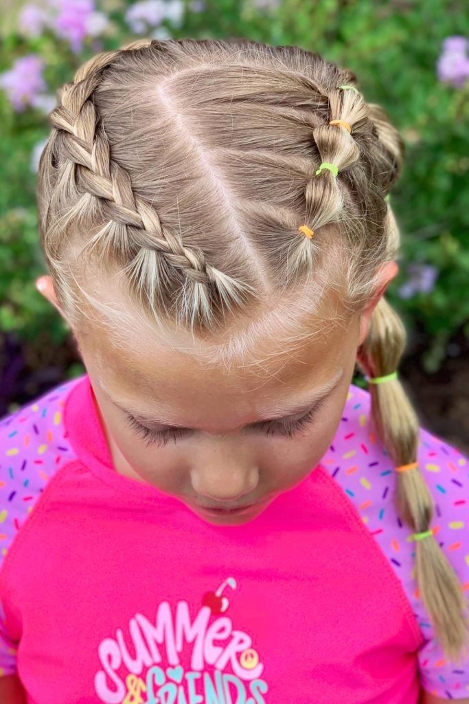 Double Dutch Braids with Colorful Accents