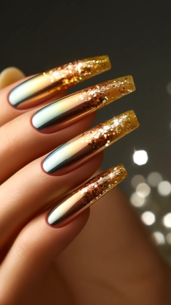 11. Glitter Gradient Nail Design