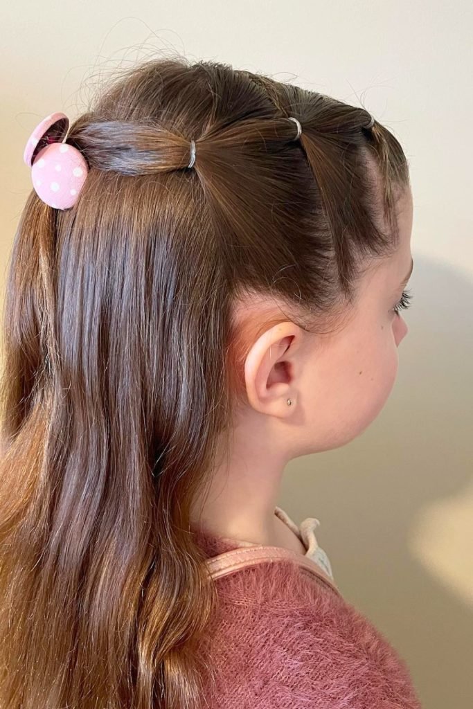 Playful Polka Dot Pony Picture Day Hairstyle