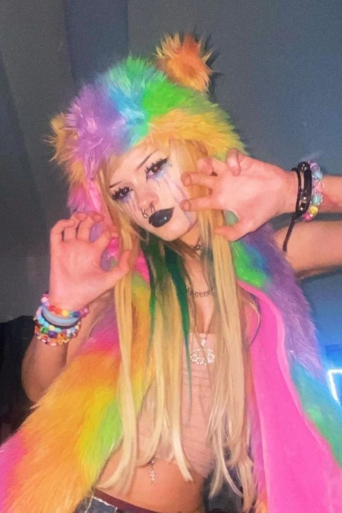 Rainbow Furry Emo Scene Hair