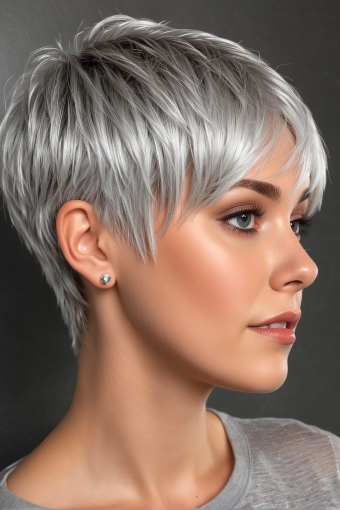 Silver Pixie Cut for Gray Hair