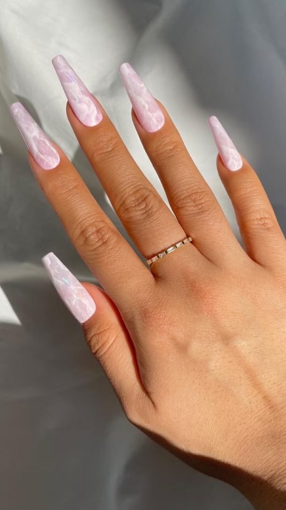 Summer Coffin Nails