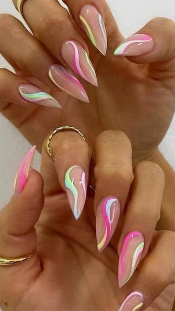 Summer Swirls Nail Art
