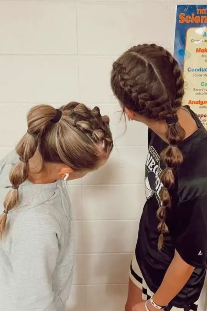 Volleyball Braided Bun & Tail Hairstyle