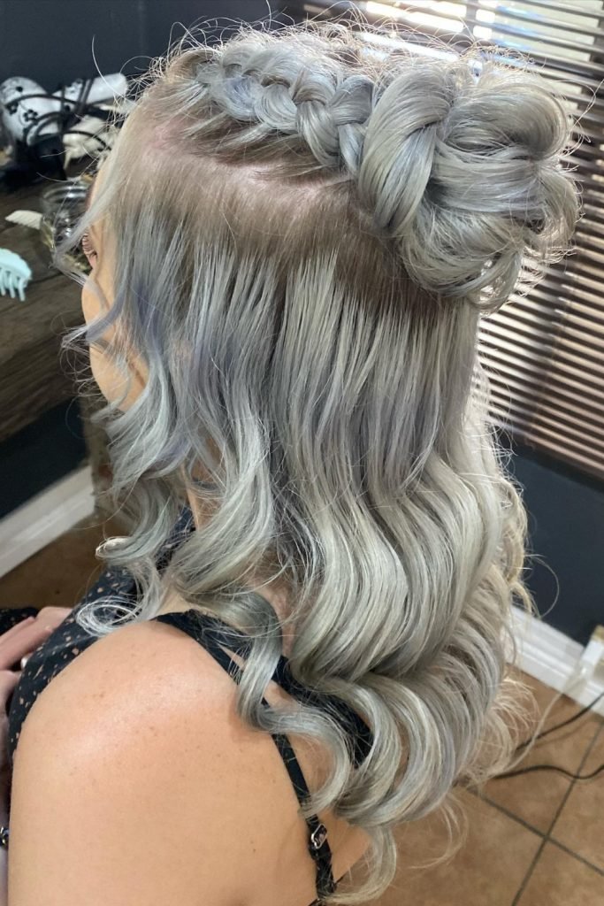 Braided Half Bun Hairstyle