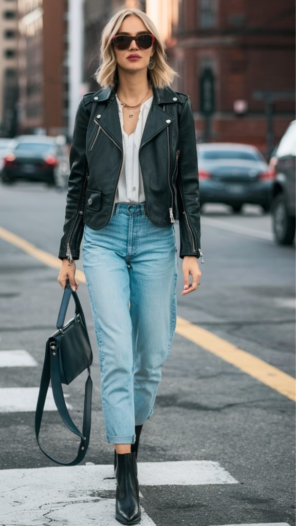 Chic Leather Jacket Outfit