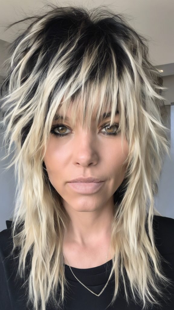 12. Choppy Shag with Disconnected Blonde Pieces