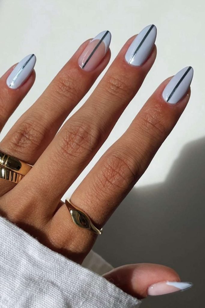 Icy Blue with Silver Lines Dress