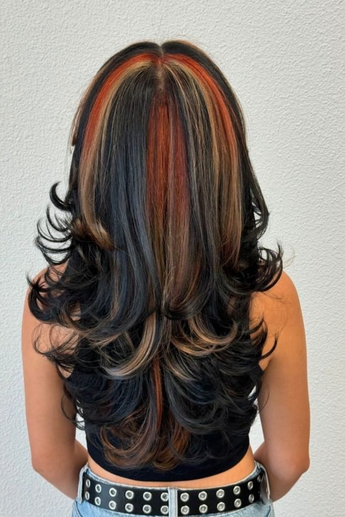 Layered Fire Streaks with Feathered Ends