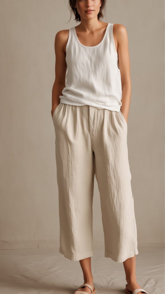 Neutral Tank and Linen Pants