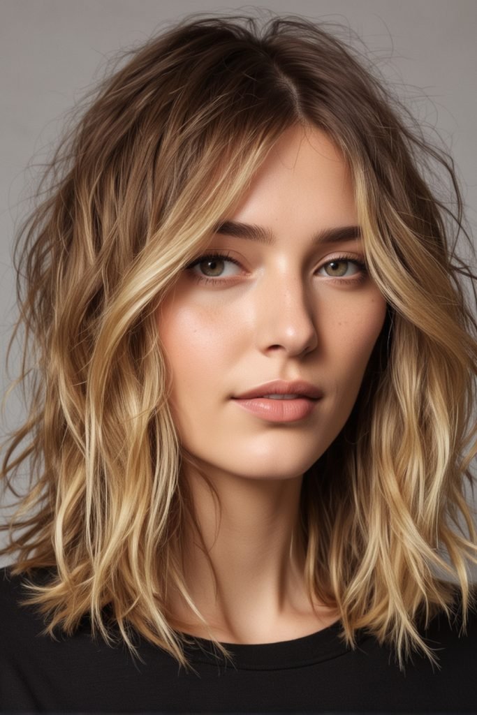 Beach Wave Lob Hairstyle
