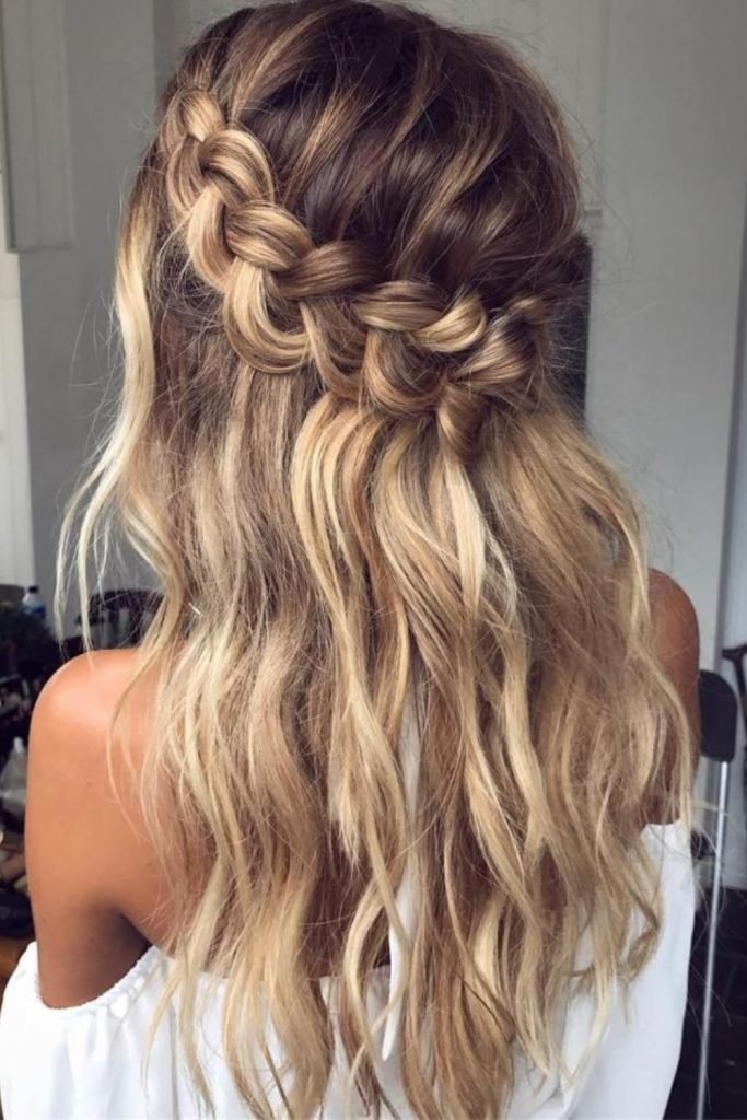 Chunky Crown Braid with a Bouffant Hairstyle