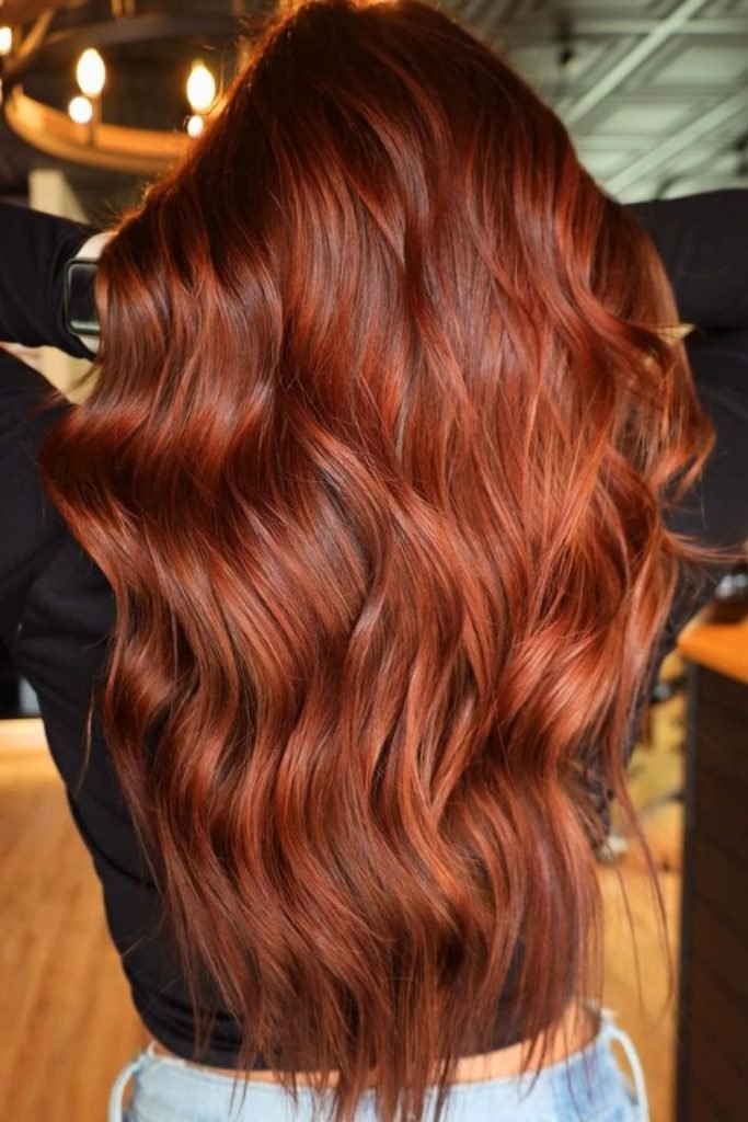 Fiery Auburn Waves