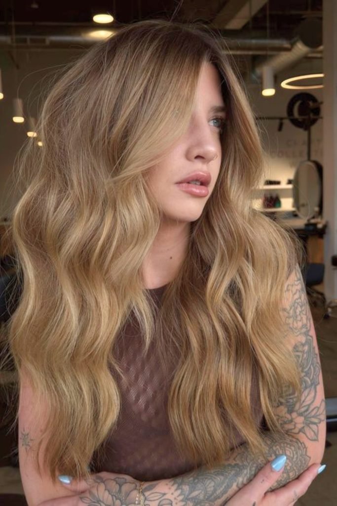 Luminous Honey Blonde Waves