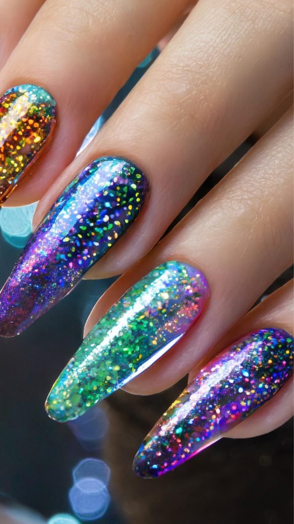 Pearlescent Paradise Nail Design