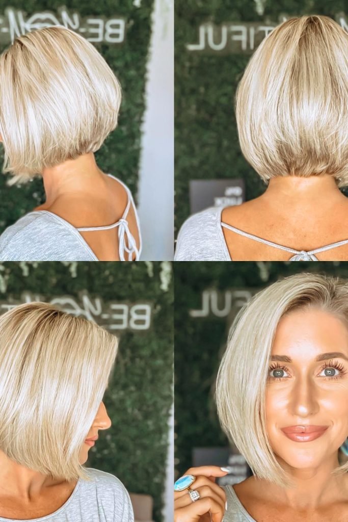 Platinum Blonde Bob with Soft Layers