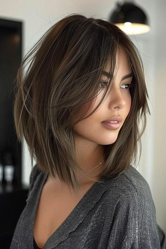 Razor-Cut Lob Hairstyle