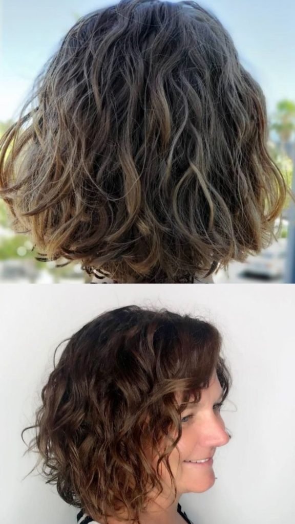 Bob with Thin Perm Curls