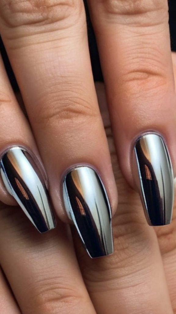 Chrome Mirror Nail Design