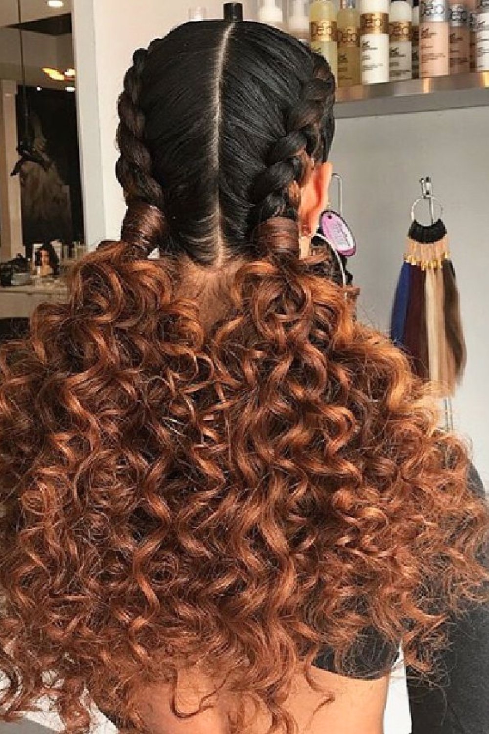 Double Braided French Curls Hairstyle
