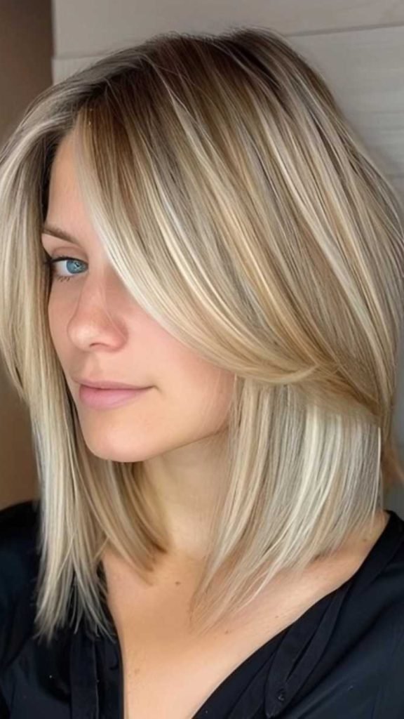 Inverted lob haircut