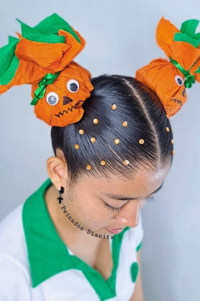 Pumpkin Pigtail Fun Hairstyle