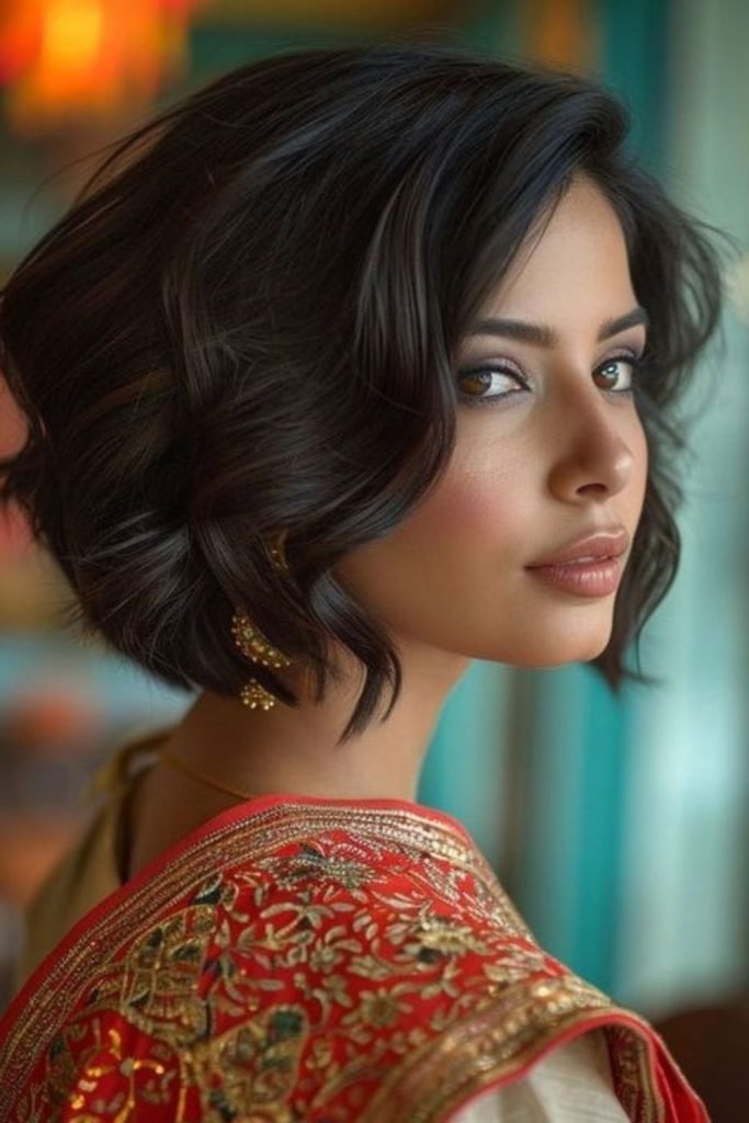 Short Side-Swept Layers Hairstyle