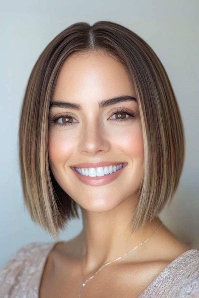 sleek blunt bob hairstyle