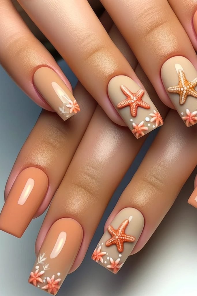 Starfish Wonders Nail Art Design