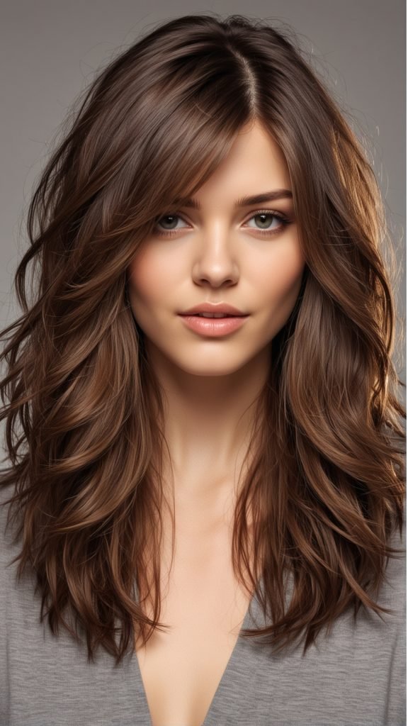 Thick Shoulder-Length Cut with Graduated Layers