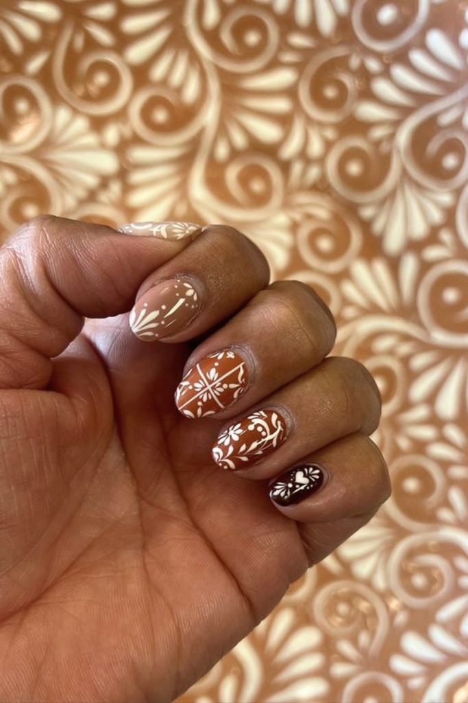 15. Autumn Whispers Nail Art Design