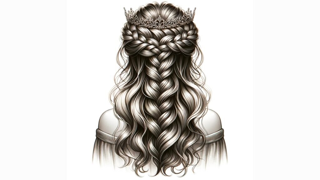 Fishtail Braid Crown with Open Waves